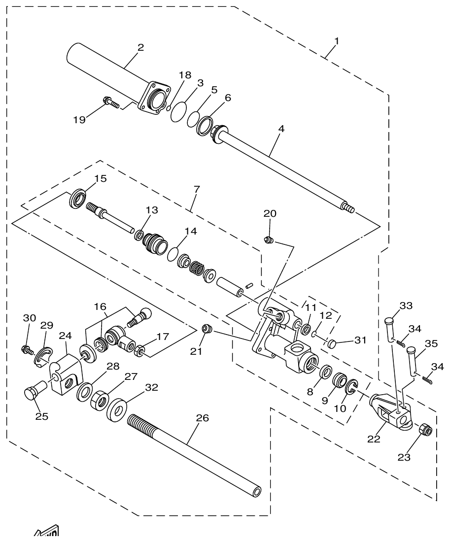 Yamaha DE-DHD6U3 POWER STEERING CYLINDER ASSY parts diagram